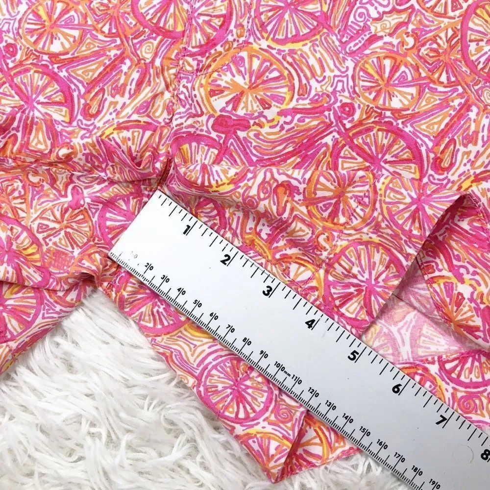Lilly Pulitzer Callahan Shorts Ten Speed Bicycle Pink Orange‎ Slice Print Size 0
